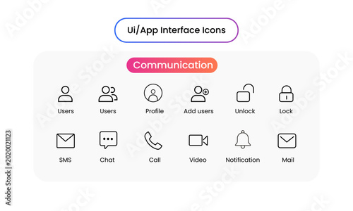 Modern Communication Interface Icons Pack for Mobile Apps and Websites