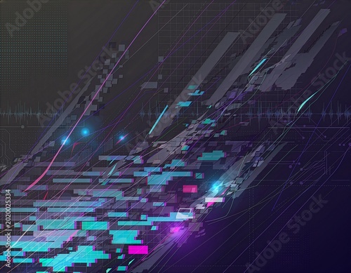 Abstract digital glitch pattern