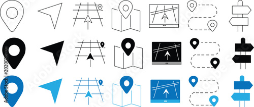 Fotografija Roads and Navigation icons set