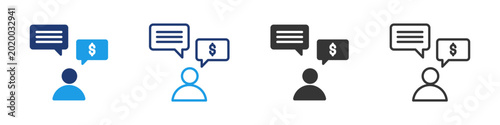 Photography financial advising icon set collection multi-style.