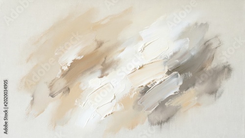Neutral beige abstract oil paint brush stroke background
