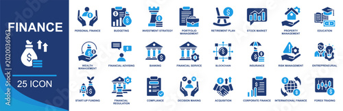 Foto finance icon set collection