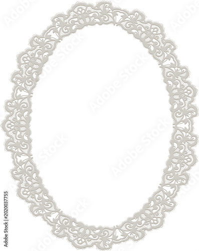 Embossed Oval Lace Frame