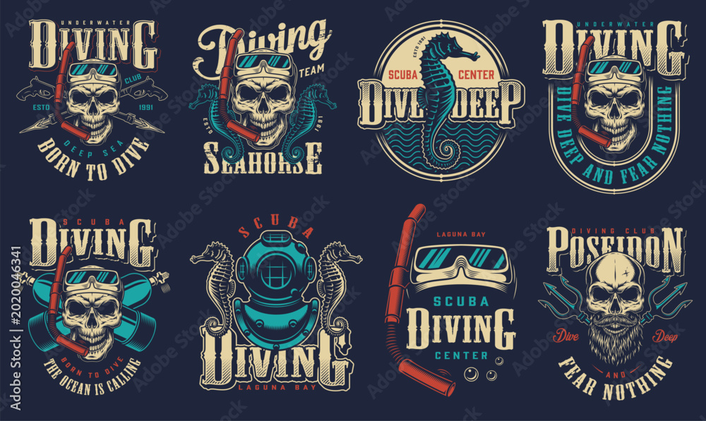 Konstfotografi Skull designs in diving theme