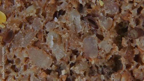 Macro Rotation of Bread Surface Texture Close Up.