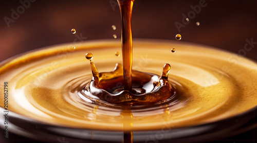 Close-up detail of a coffee splash
