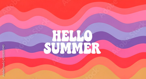 Creative concept of abstract summer bright cover with wavy shapes in pastel colors.