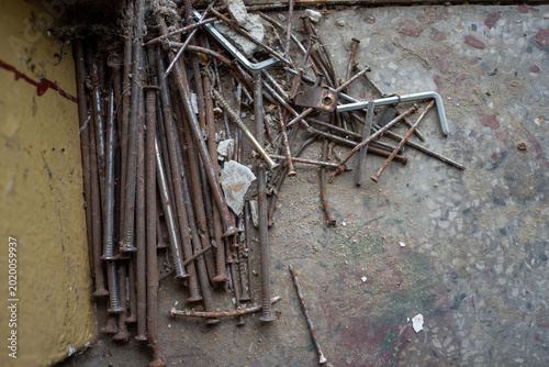 Tableau sur toile Abandoned construction site details