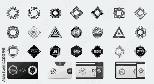 Collection of various geometric shapes and symbols.