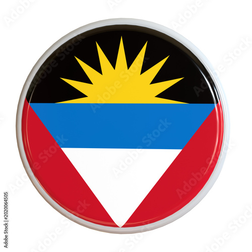 Free Download Round flag of Antigua and Barbuda with 3d design style - GFXLoad