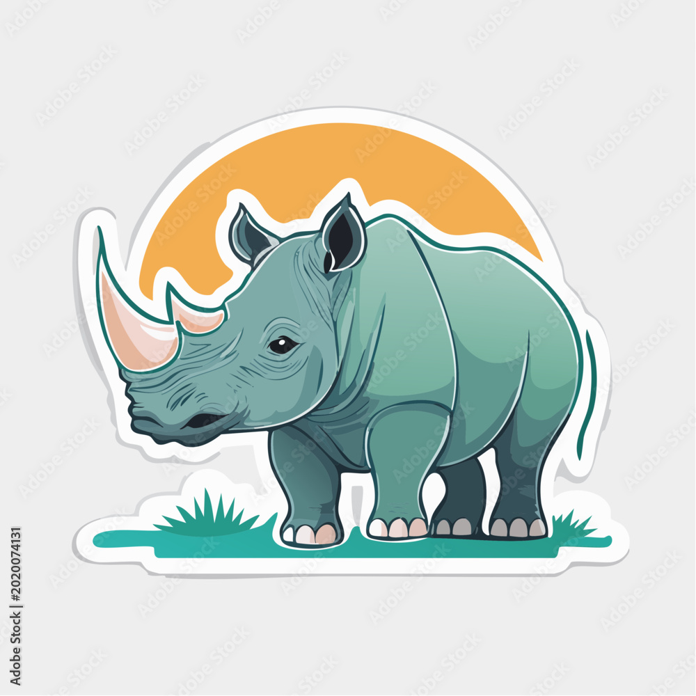 Fototapeta premium Sticker Nashorn