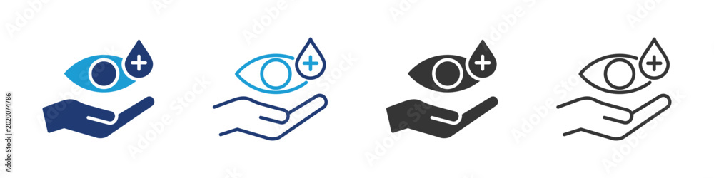 Foto eye care icon set collection multi-style