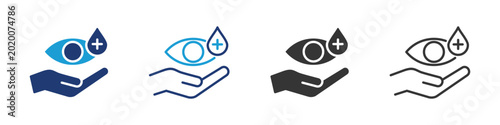 Obraz na płótnie eye care icon set collection multi-style