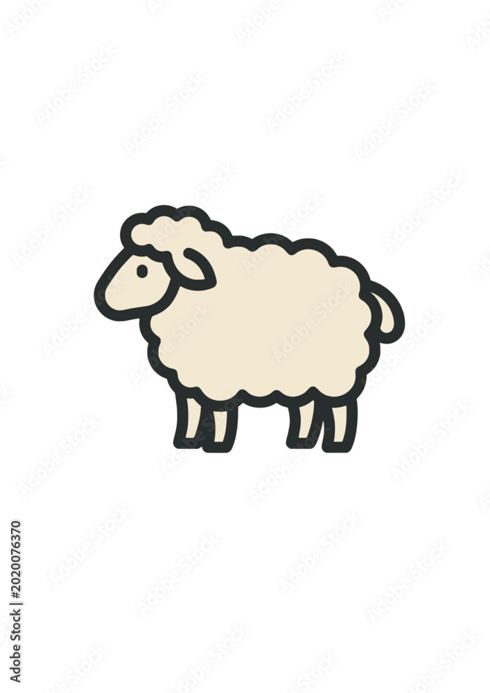 Obraz premium Cute Sheep Lamb Animal Vector Illustration for Eid Al Adha