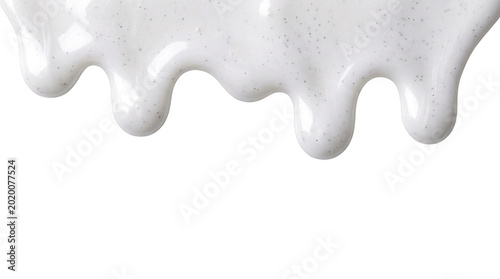White cream with small black specks isolated on transparent background