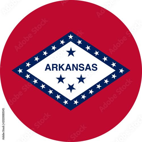 Photos Arkansas flag sticker, icon circle