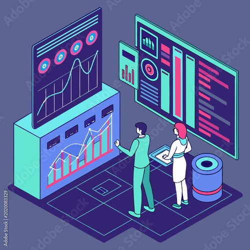 business man with laptop and chart