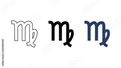 Tableau sur toile Virgo zodiac sign vector illustration set in three styles