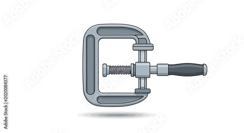 Foto C clamp tool with handle.