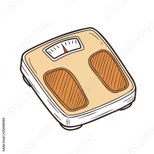 Weighing scale with wooden accents in a minimalist design  