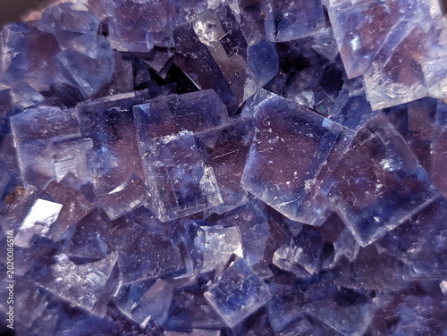 Translucent Purple Fluorite Cubic Crystal Formation