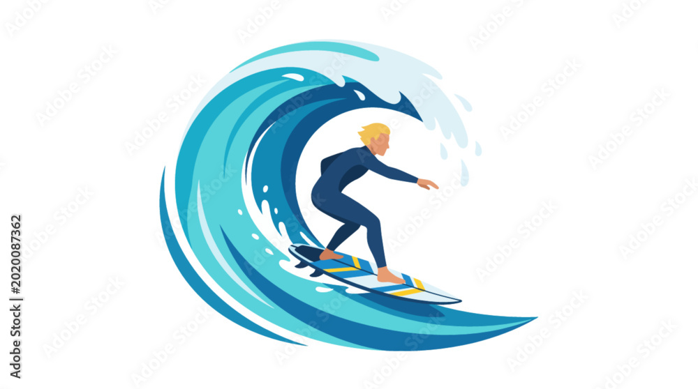 Fotografie vector illustration of surfer
