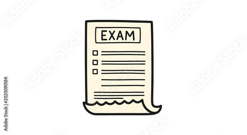 Exam paper with checkbox questions.