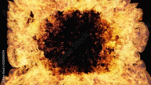 Burning Fire Shockwave v4 A [Black Background] Transition Wipe
