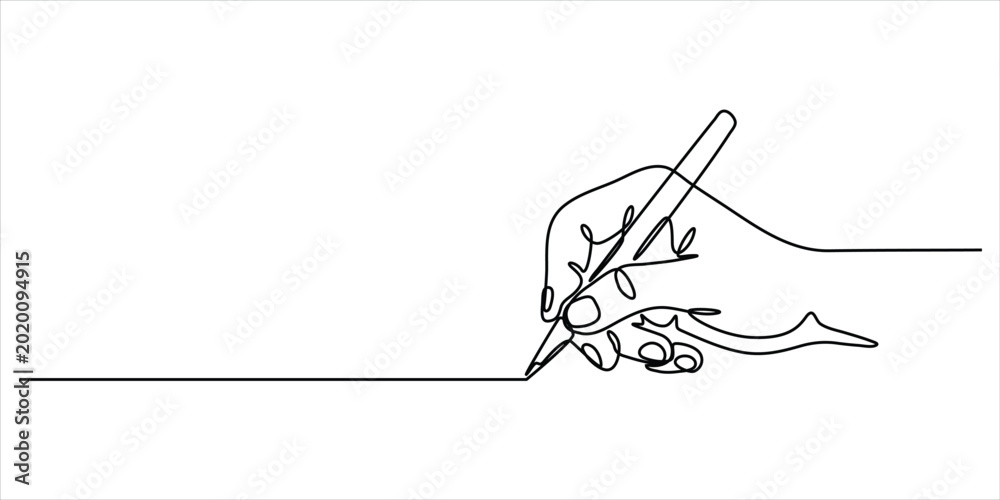 Fototapeta premium Hand writing line art vector illustration minimalist continuous drawing creativity and expression concept design