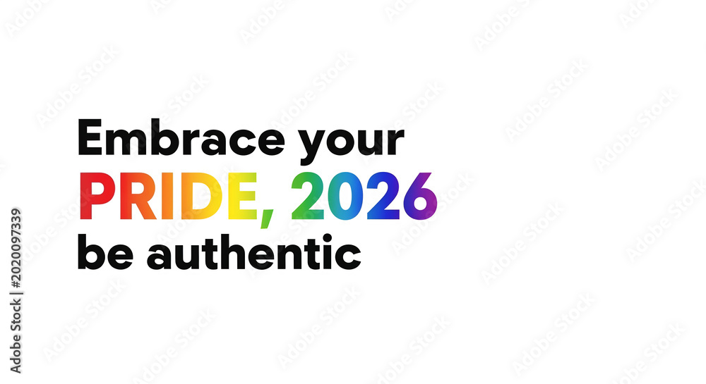 Obraz premium Text with the rainbow flag colors 