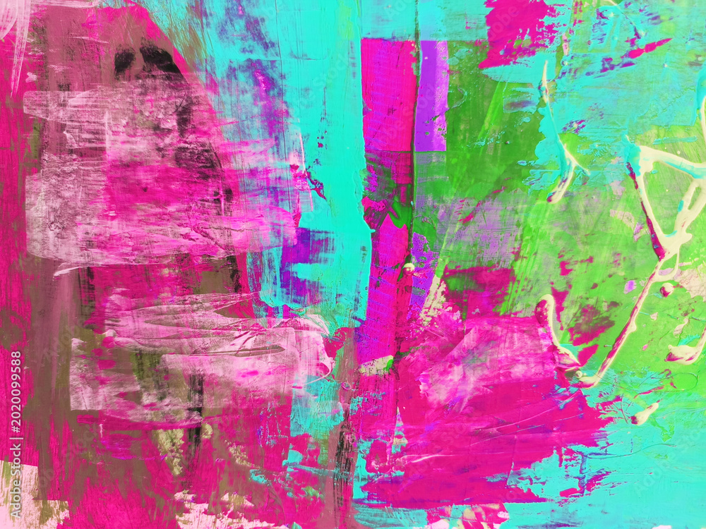 Ταπετσαρία Colorful abstract painting features a dynamic explosion of layered acrylics, sho