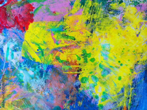 Φωτογραφία Colorful abstract painting features a dynamic explosion of layered acrylics, sho