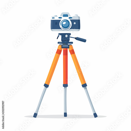 Vintage Camera on Tripod - Professional Photography Equipment