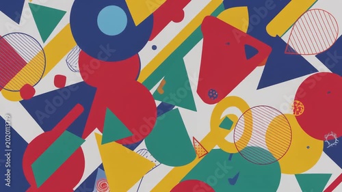 Abstract Geometric 90s Memphis Style Motion Background