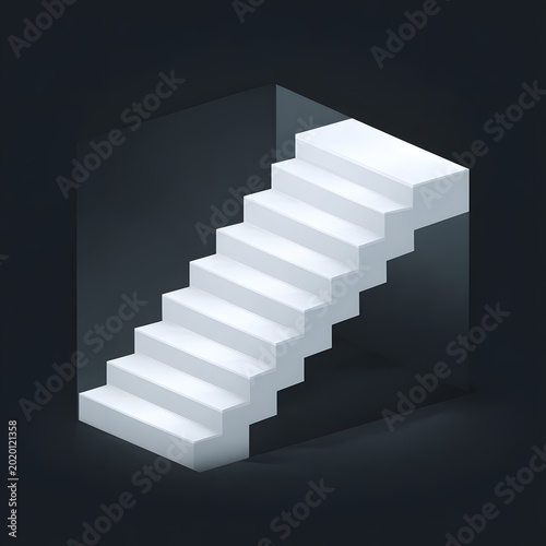 Pixel art white stairs going up