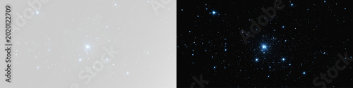 Photos Shimmering blue starry sky background with glowing particles and magical light o