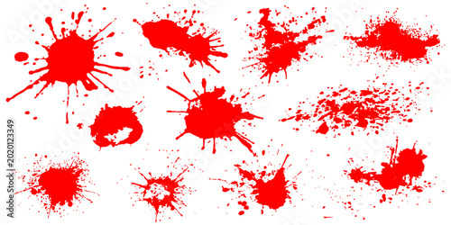 Foto Red ink splat and paint splashes create a grunge vector illustration with blood-