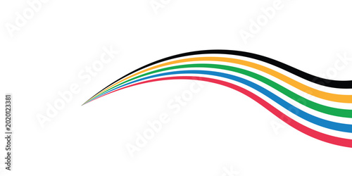 Bild auf Leinwand Five Color Lines Dynamic Design Colorful modern illustration