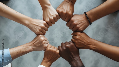 Diverse Hands United in Solidarity