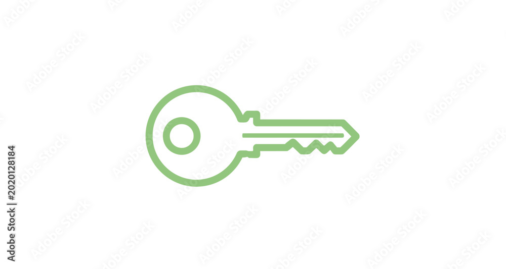 Foto Green key silhouette on transparent background high quality