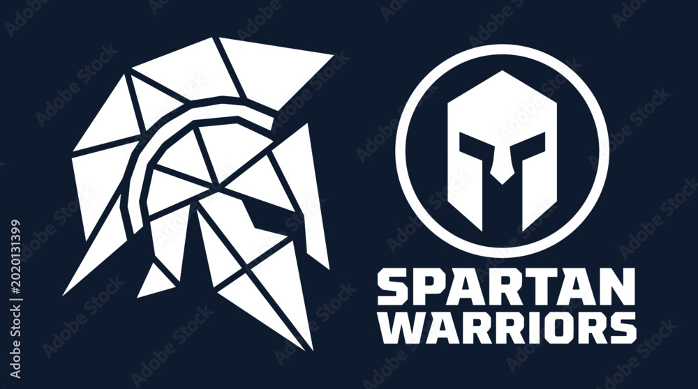 Φωτογραφία Spartan Warriors Logo Design Featuring Helmet Icon.