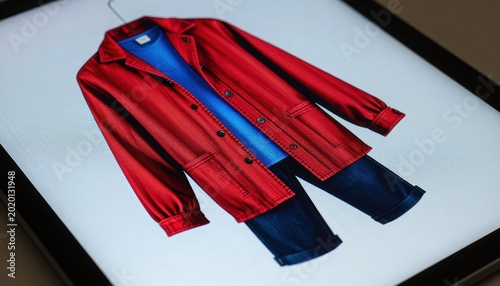 Fashion item display online store digital artwork stylish environment close-up view modern concept