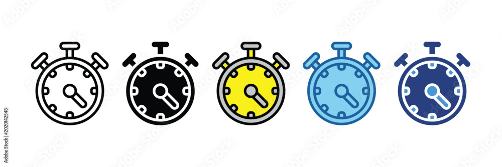 Konstfotografi Timer  Icon Set Multiple Style Collection