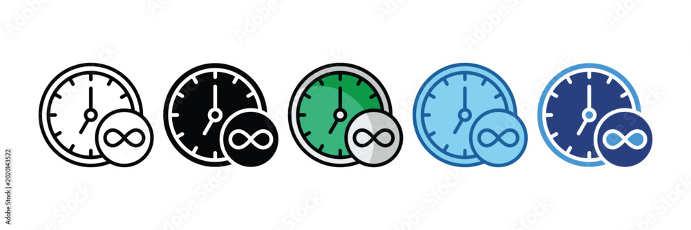 Foto Infinite Time  Icon Set Multiple Style Collection