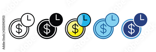 Foto Time Value  Icon Set Multiple Style Collection