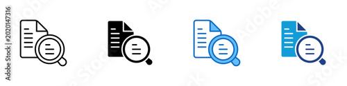 Canvastavla Detail Observation Multiple Style Icon Design Vector - Document with magnifier r