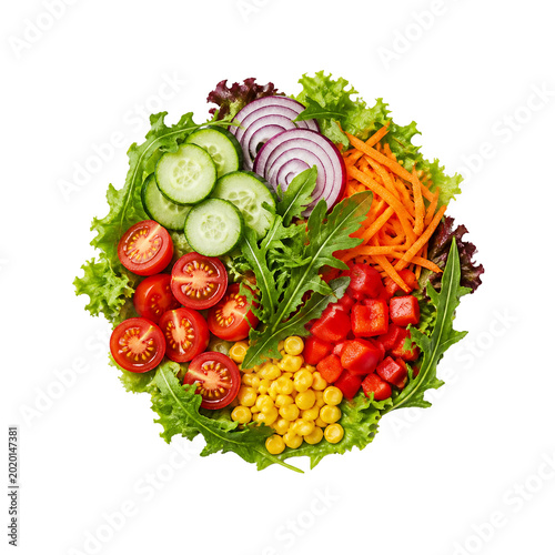Colorful Salad Plate Isolated