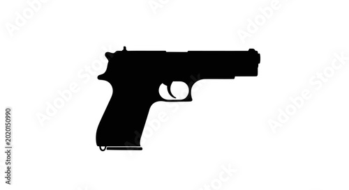 Foto handgun silhouette on a white background black firearm outline silhouette