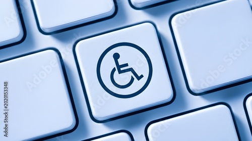Digital Accessibility Symbol on Keyboard Key for Inclusive Online Experience
