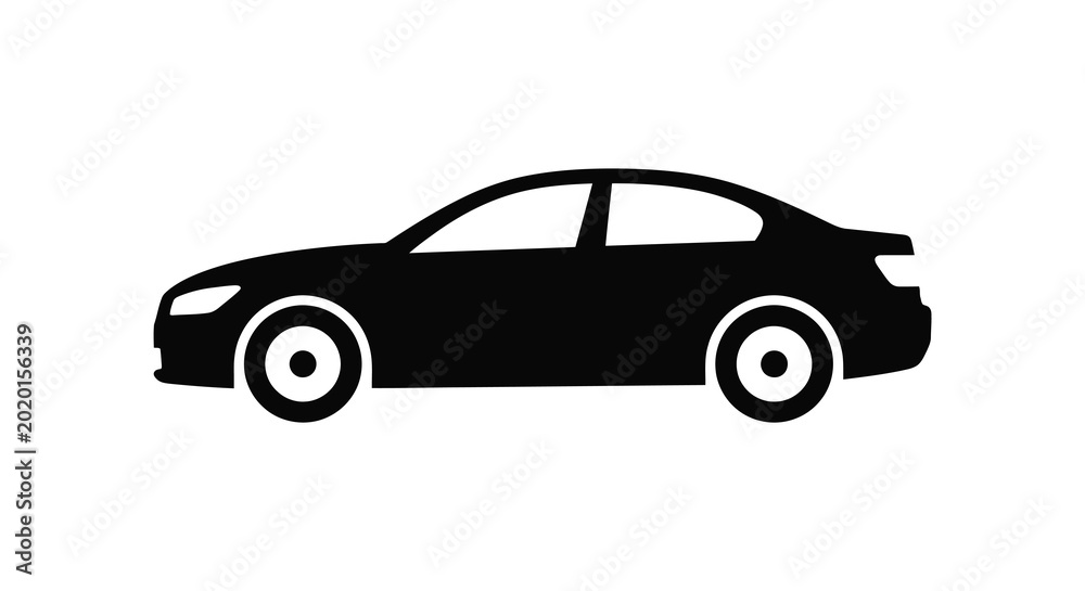 Fototapeta premium Car silhouette on a white background side view